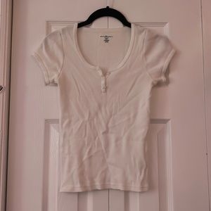 Brandy Melville Short Sleeve Ribbed Top